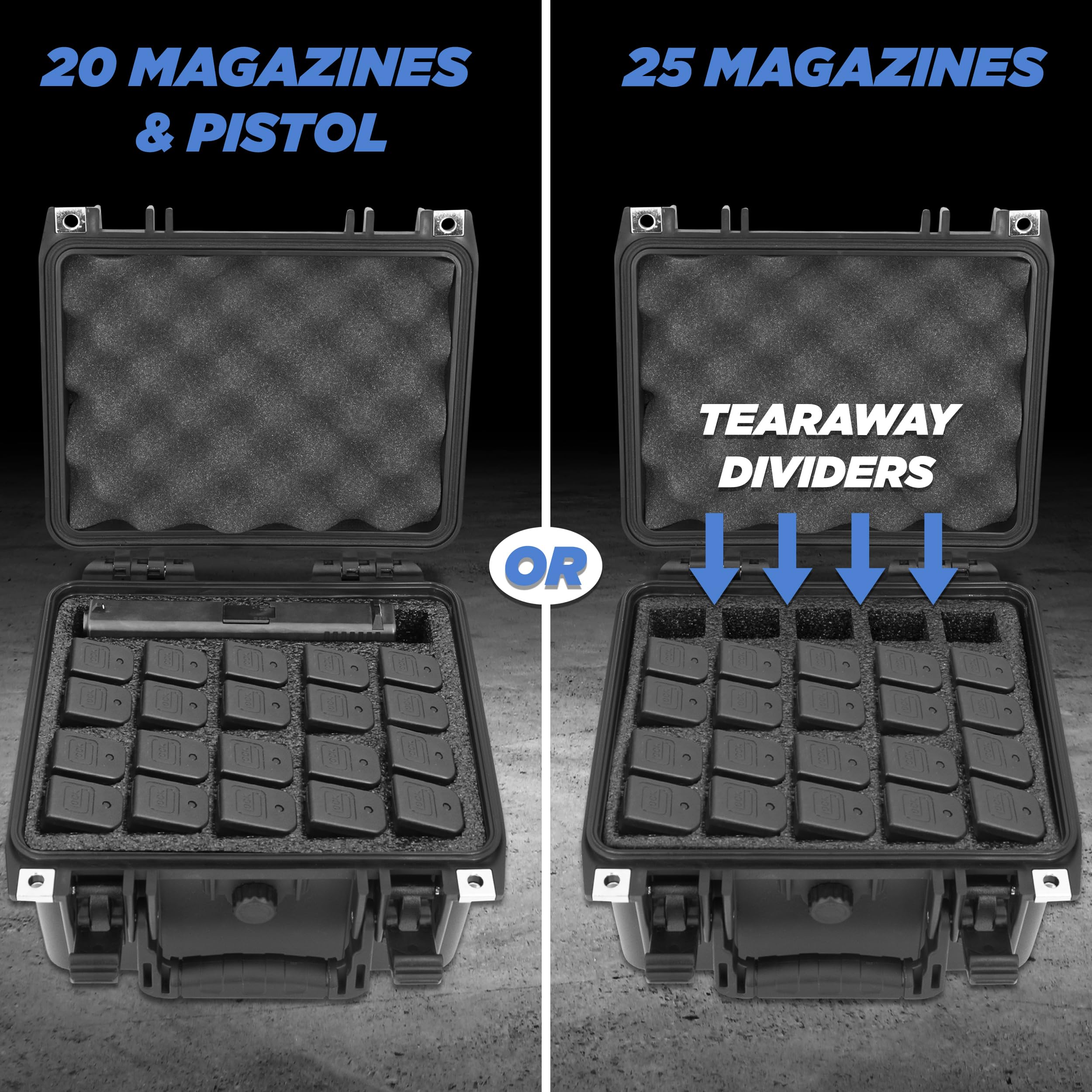 米軍実物　CASE SET TRANSPORT&STORAGE ミリタリーケース Amazon.com : CASEMATIX 25 Pistol Magazine Storage Case or 20